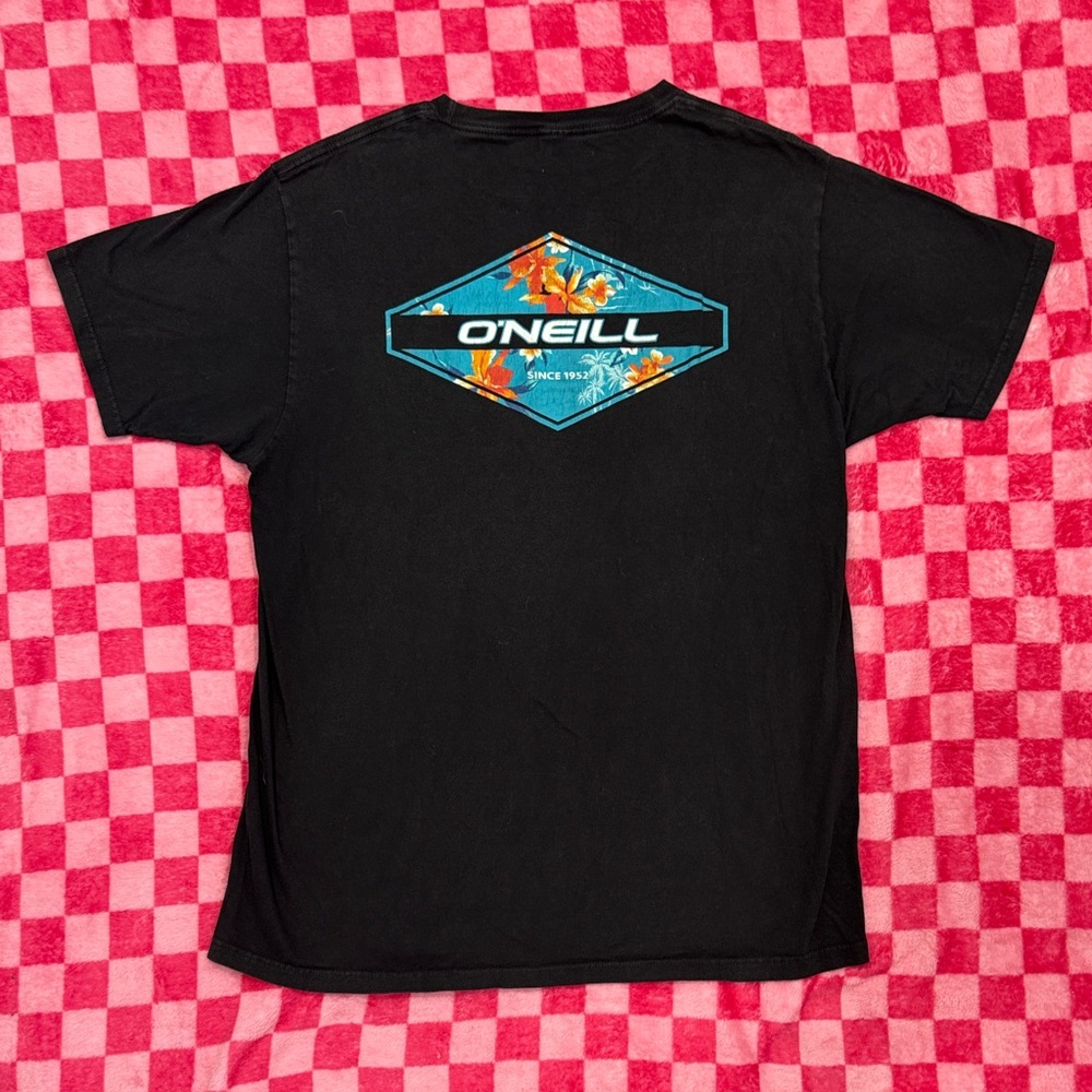 O'Neill Black T-Shirt with Teal Logo - Picture 6 of 7